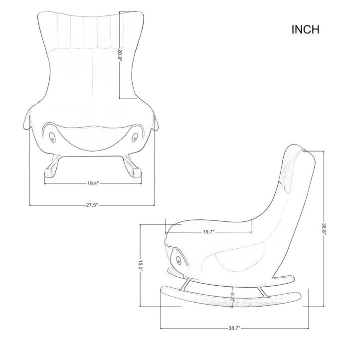 27.5” Whale Rocking chair