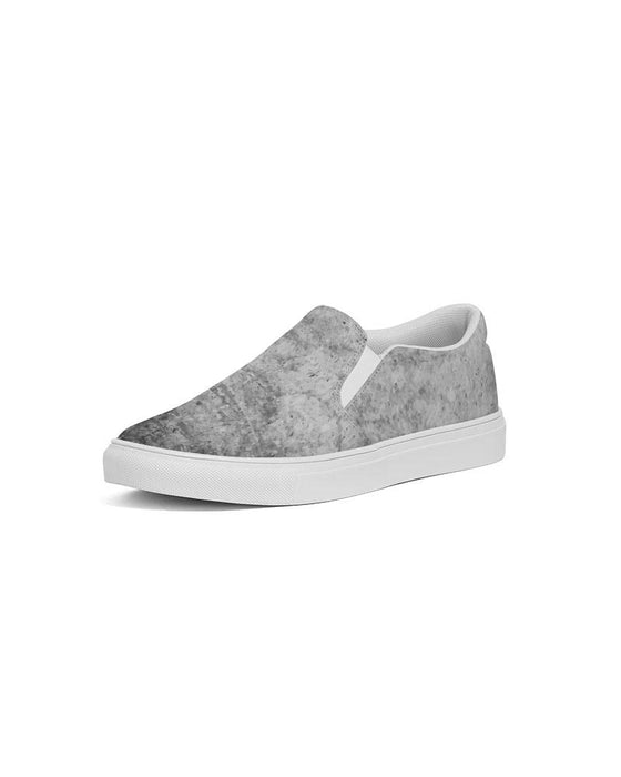 Mens Sneakers, Grey Low Top Slip-On Canvas Sports Shoes - E3T375