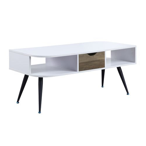 Coffee Table, White & Black Finish