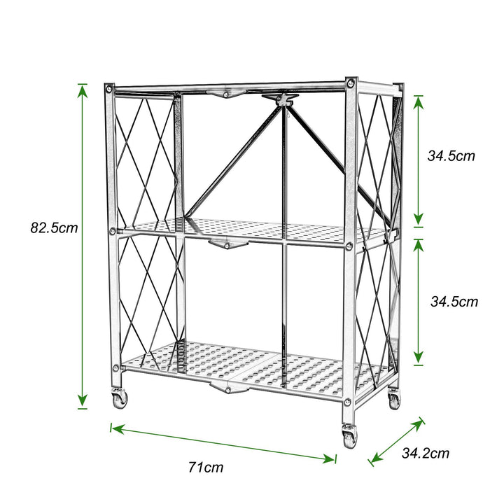 3/4/5-Tier Foldable Shelf, Heavy Duty Metal Rack Storage Shelving Units with Wheels, for Home Office Kitchen Garage,