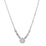 3W417 - Rhodium Brass Necklace with AAA Grade CZ  in Clear