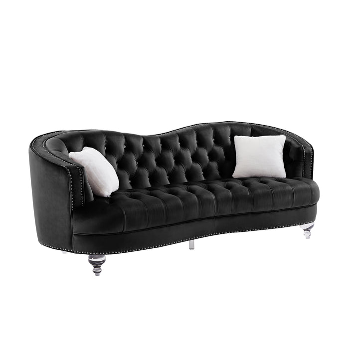 Luxury Crystal Feet Tufted 3P Sofa