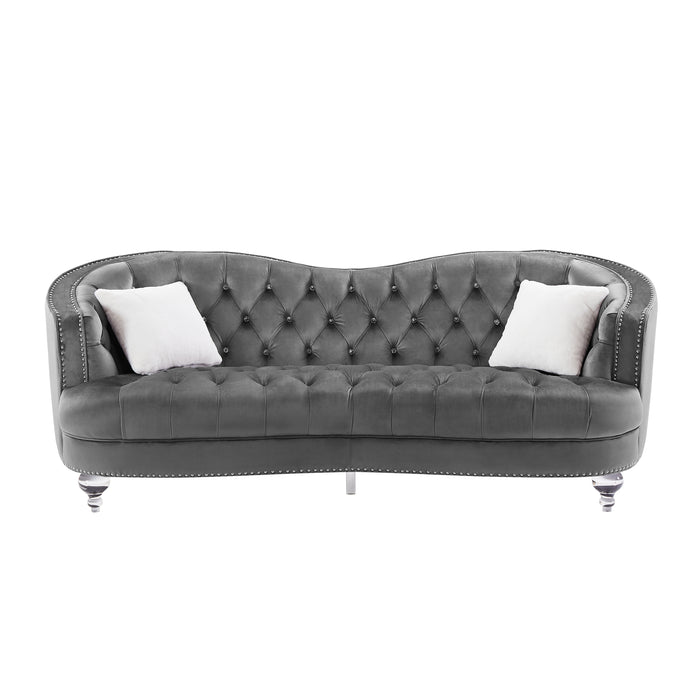 Luxury Crystal Feet Tufted 3P Sofa