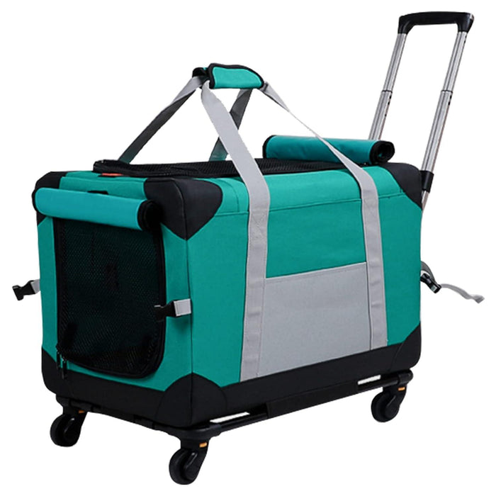 Pet Rolling Carrier with Wheels Pet Travel Carrier Transport Box Dog Strollers for Small Dogs/Cats Up to 28 LBS