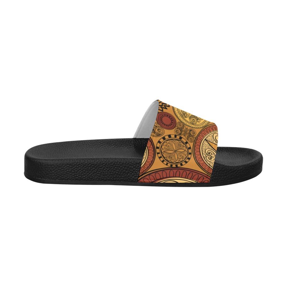 Uniquely You Mens Slide Sandals, Brown Paisley Print