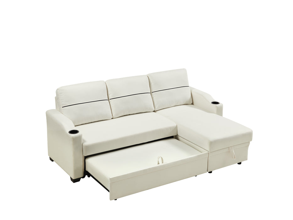 Leisure Pull-out Storage Sofa Chaise Longue Corner Broaching Bed for Living Room