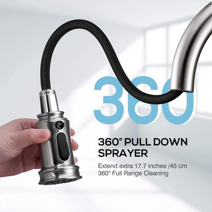 Kitchen Faucet- 3 Modes Pull Down Sprayer Kitchen Tap Faucet Head