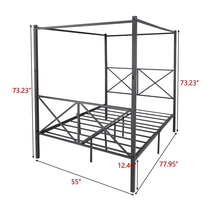 Metal Canopy Bed Frame Platform Bed Frame Queen