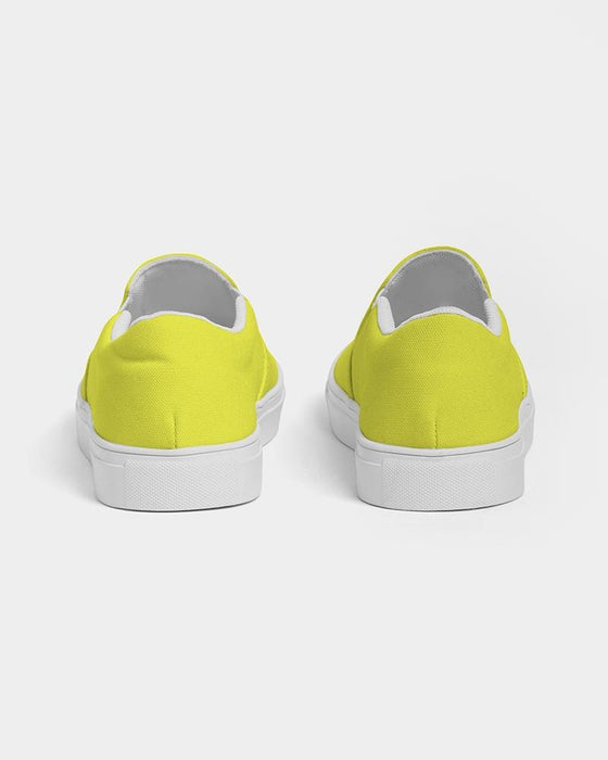 Mens Sneakers, Yellow Low Top Canvas Sports Shoes - O7Z475