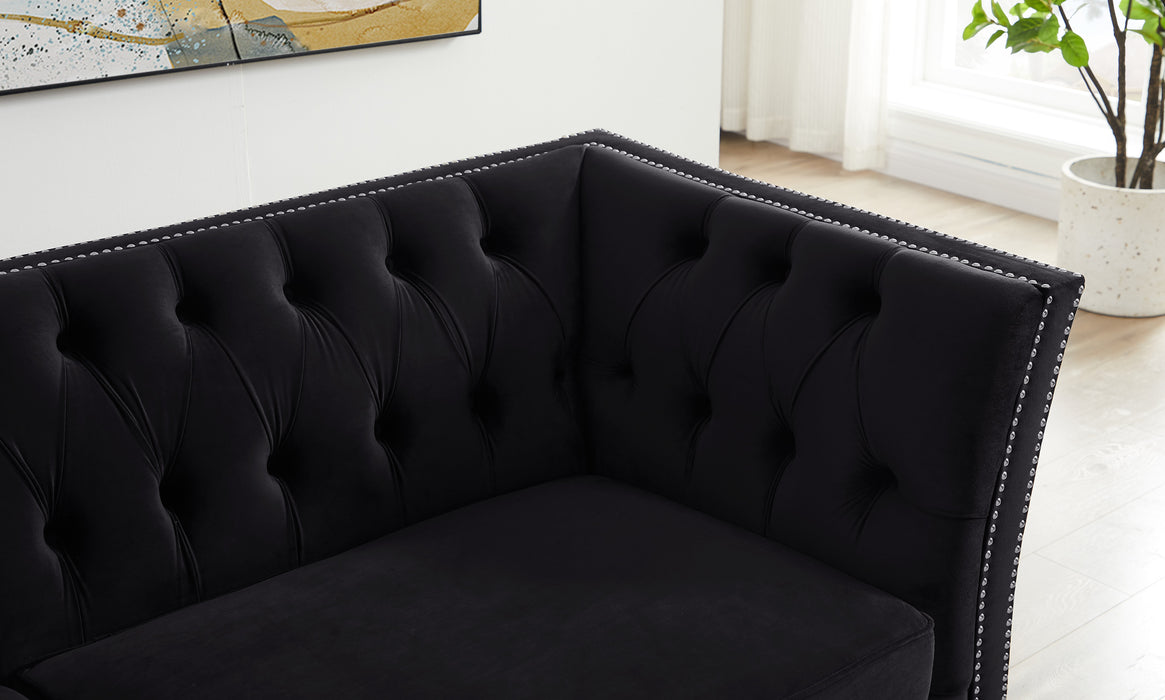 Solid Color Tufted Sofa for Living Room