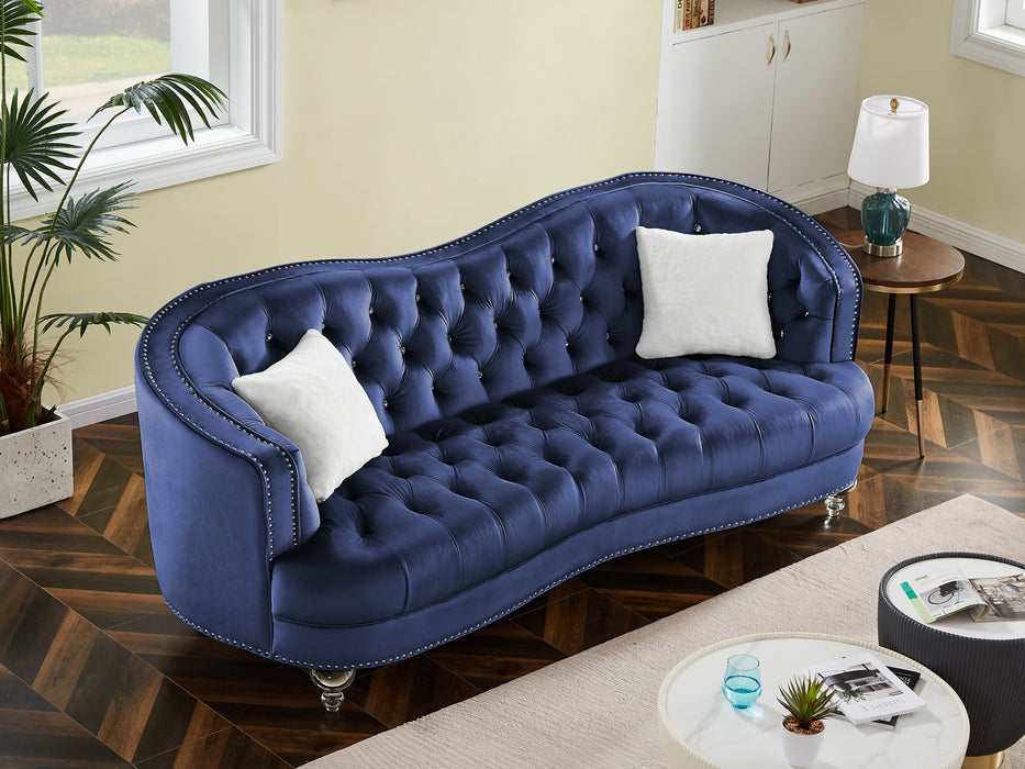 Luxury Crystal Feet Tufted 3P Sofa