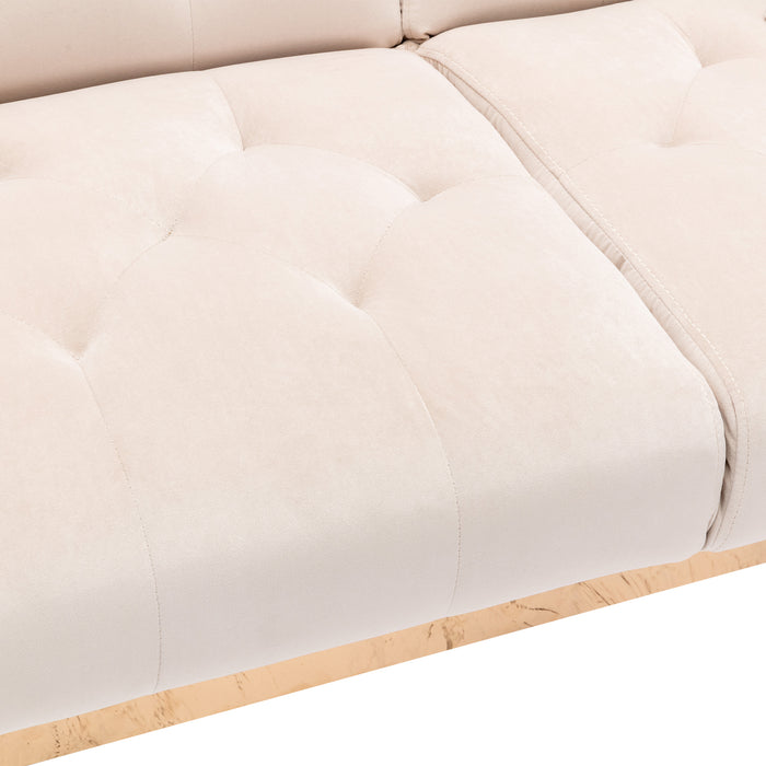 Velvet Sofa , Accent sofa .loveseat sofa with rose gold metal feet