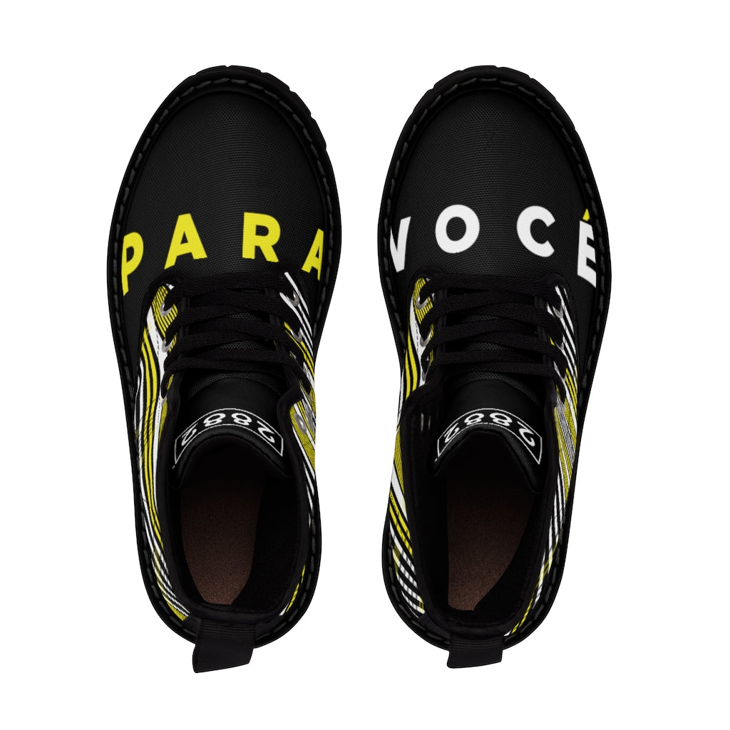 2882Sport™ Para Você Dark Academia Plaid Canvas Boots - Black