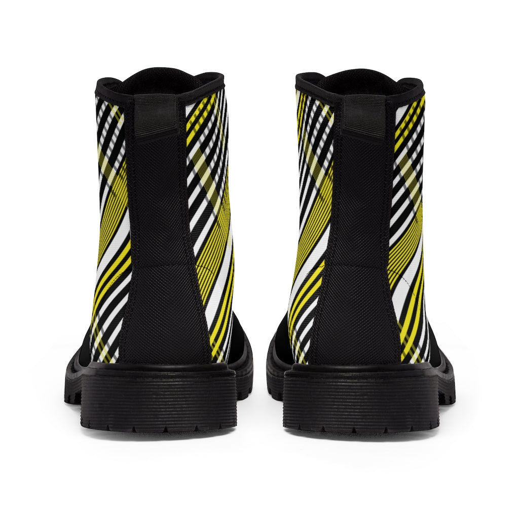 2882Sport™ Para Você Dark Academia Plaid Canvas Boots - Black