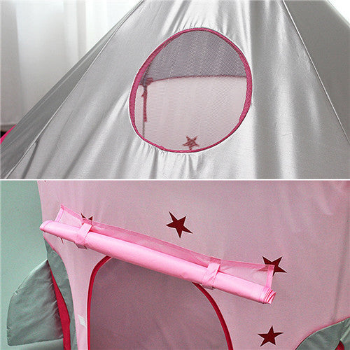 3 in 1 Rocket Ship Play Tent - Indoor/Outdoor Playhouse Set for Babies,Toddleers, Pink