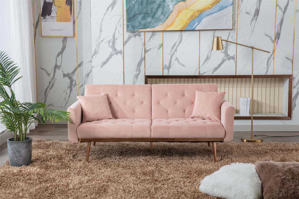 Velvet Sofa , Accent sofa .loveseat sofa with rose gold metal feet