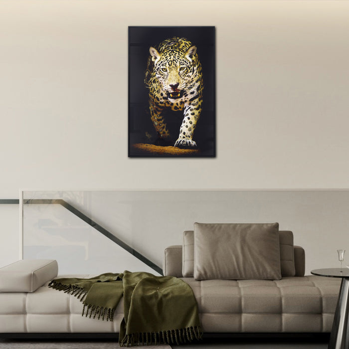 WA 1PC Tiger glass Wall Art Painting Modern Home Decor Wall Art Easy to install (W) 15.7''x24'' (H)