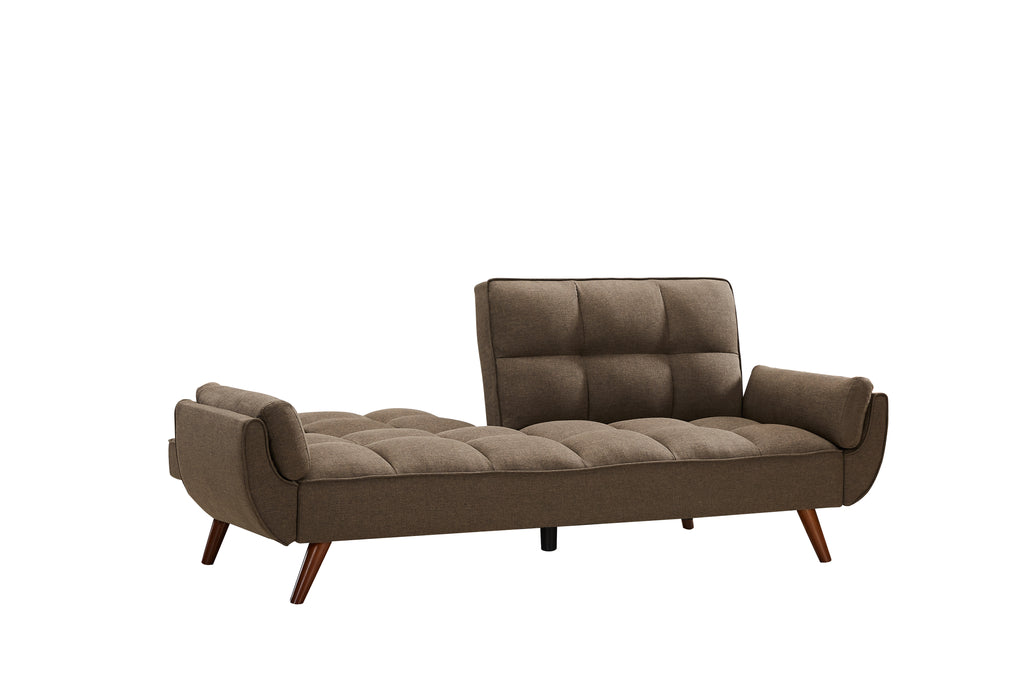 Easy Assembly Loveseat Linen Sleeper Sofa Gray Brown