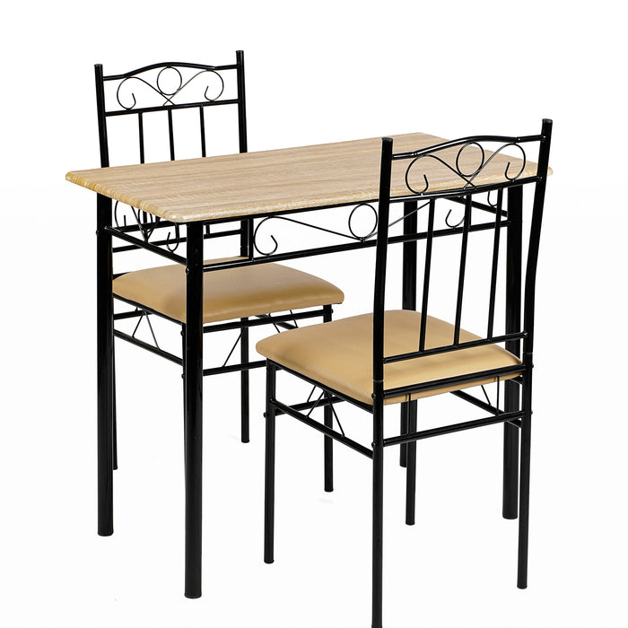 3 Piece Dining Set,dark wood