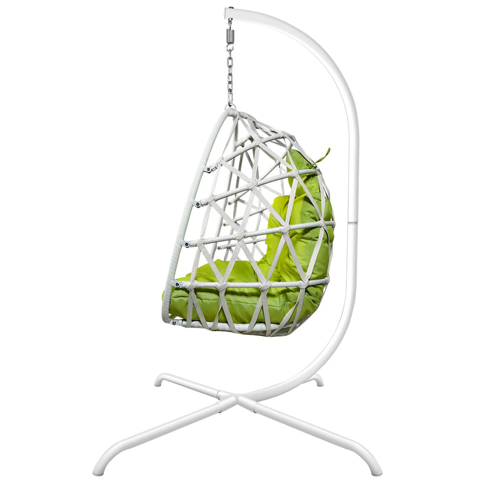 Swing Egg Chair with Stand Indoor Outdoor Rattan Basket Hanging Chair（Banned selling homedpot、lowes）