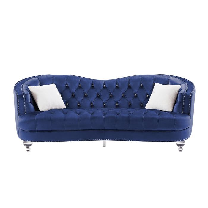 Luxury Crystal Feet Tufted 3P Sofa