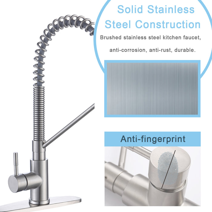 Single Handle Kitchen Faucet with Pull Down Sprayer