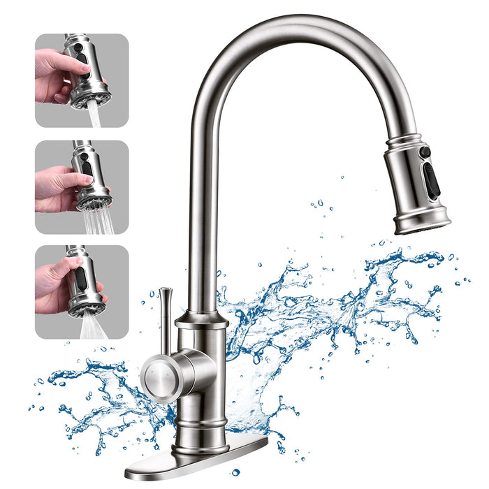 Kitchen Faucet- 3 Modes Pull Down Sprayer Kitchen Tap Faucet Head