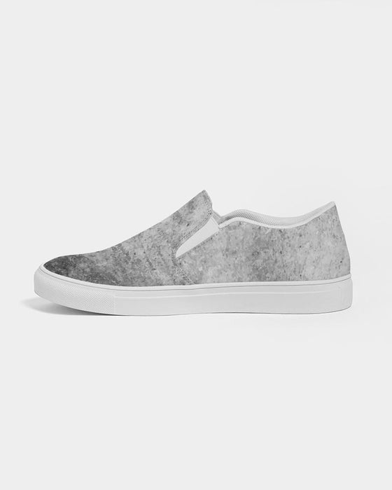 Mens Sneakers, Grey Low Top Slip-On Canvas Sports Shoes - E3T375