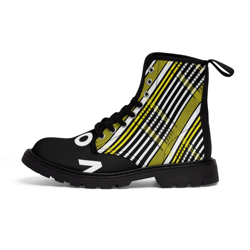 2882Sport™ Para Você Dark Academia Plaid Canvas Boots - Black