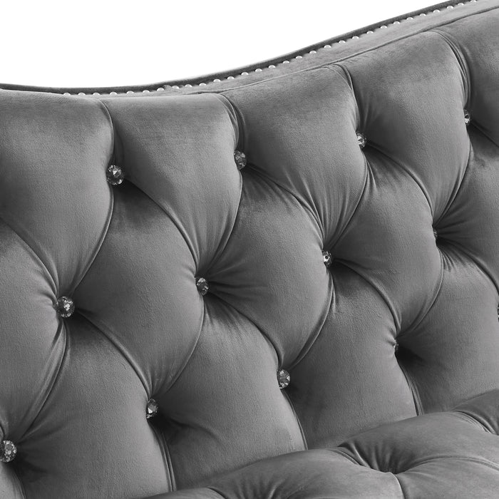 Luxury Crystal Feet Tufted 3P Sofa