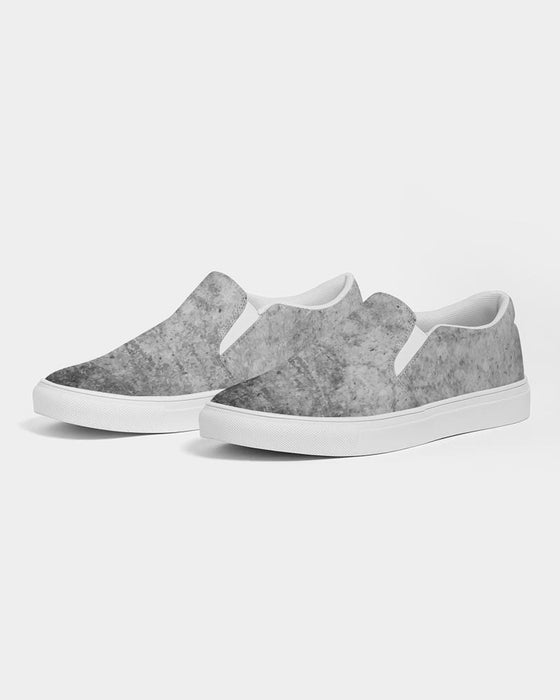 Mens Sneakers, Grey Low Top Slip-On Canvas Sports Shoes - E3T375