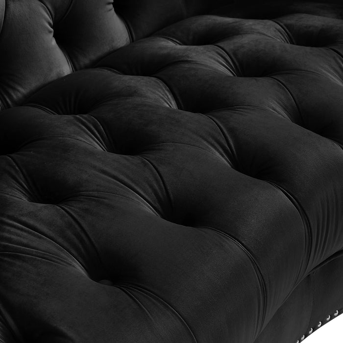 Luxury Crystal Feet Tufted 3P Sofa