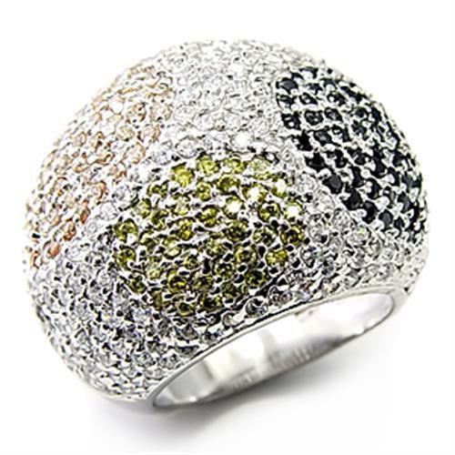 7X252 - High-Polished 925 Sterling Silver Ring with AAA Grade CZ  in