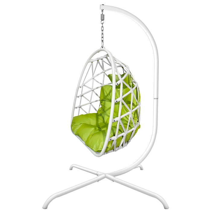 Swing Egg Chair with Stand Indoor Outdoor Rattan Basket Hanging Chair（Banned selling homedpot、lowes）