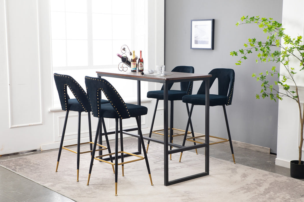 Velvet Upholstered Connor 28" Bar Stool & Counter Stools,Set of 2