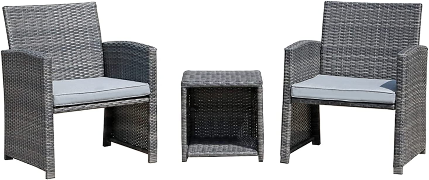 Casual 3 Piece Patio Furniture Set  with Storage Coffee Table