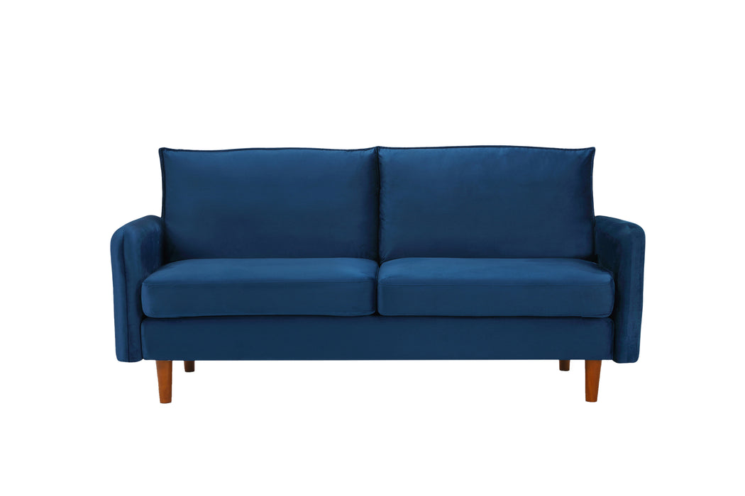 Loveseat  velvet with wood legs