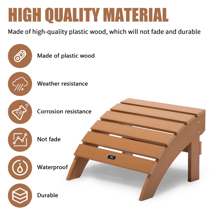 TALE Adirondack Ottoman Footstool All-Weather&Fade-Resistant Plastic Wood for Lawn Outdoor Garden