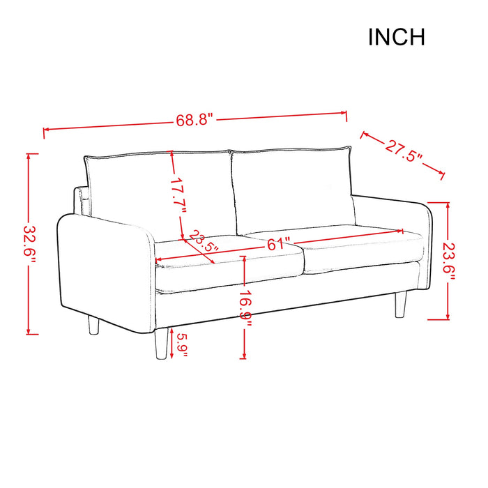 Loveseat  velvet with wood legs