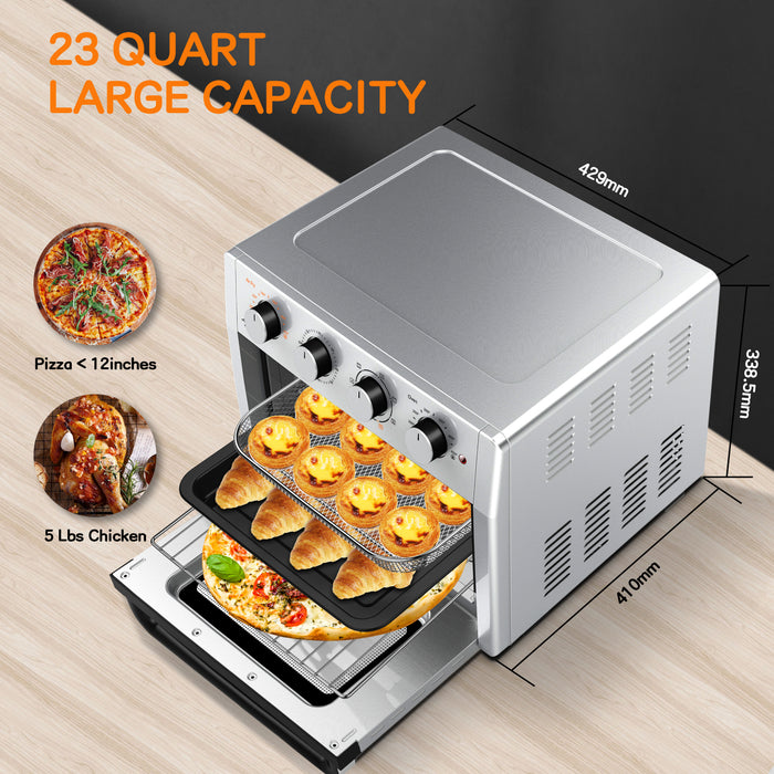 WEESTA Air Fryer Toaster Oven 24 Quart - 7-In-1，with Air Fry, Roast, Toast, Broil & Bake Function