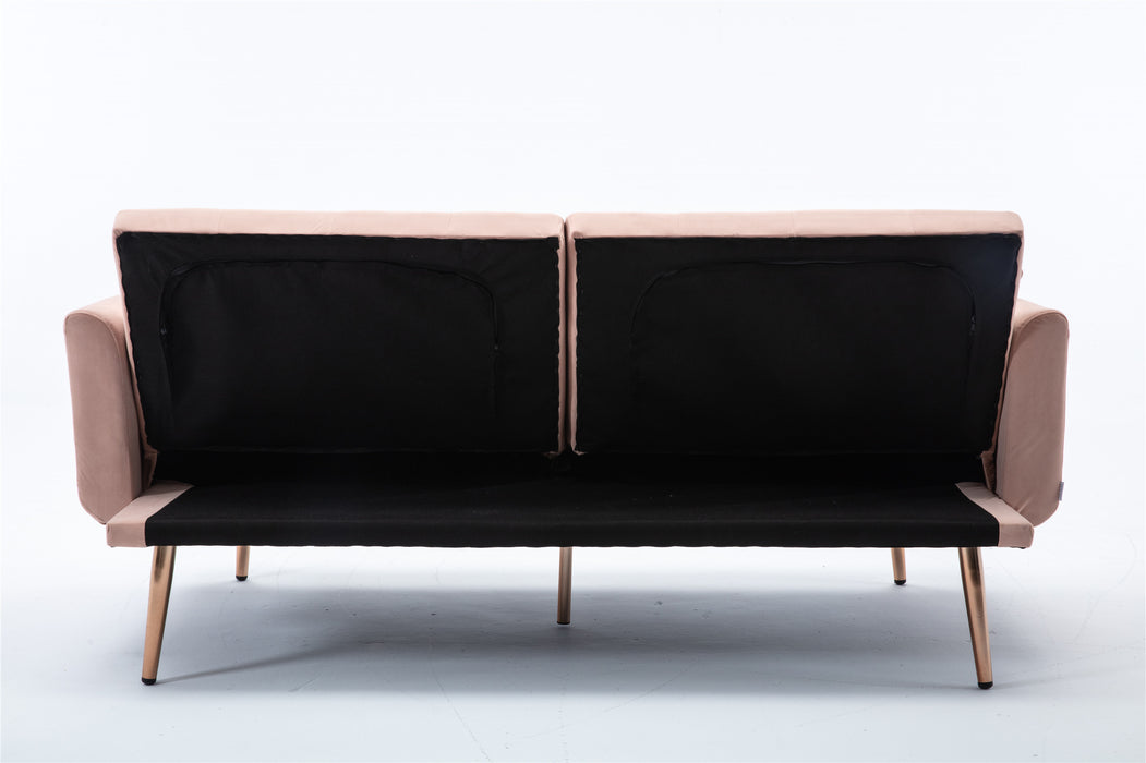 Velvet Sofa , Accent sofa .loveseat sofa with rose gold metal feet