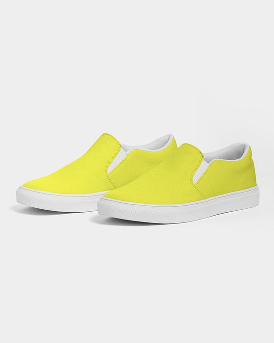 Mens Sneakers, Yellow Low Top Canvas Sports Shoes - O7Z475