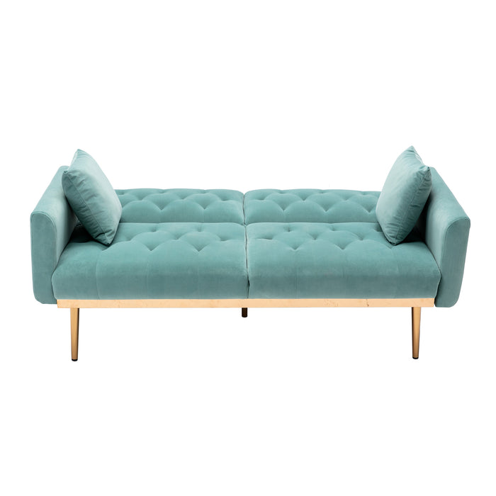 Velvet Sofa , Accent sofa .loveseat sofa with rose gold metal feet