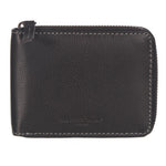 MENS FULL LEATHER ZIPPER AROUND WITH CENTER WING