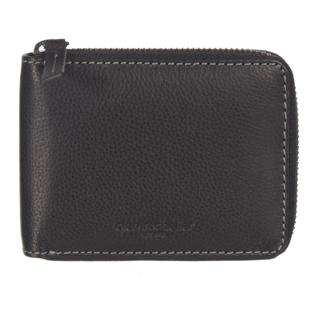 MENS FULL LEATHER ZIPPER AROUND WITH CENTER WING