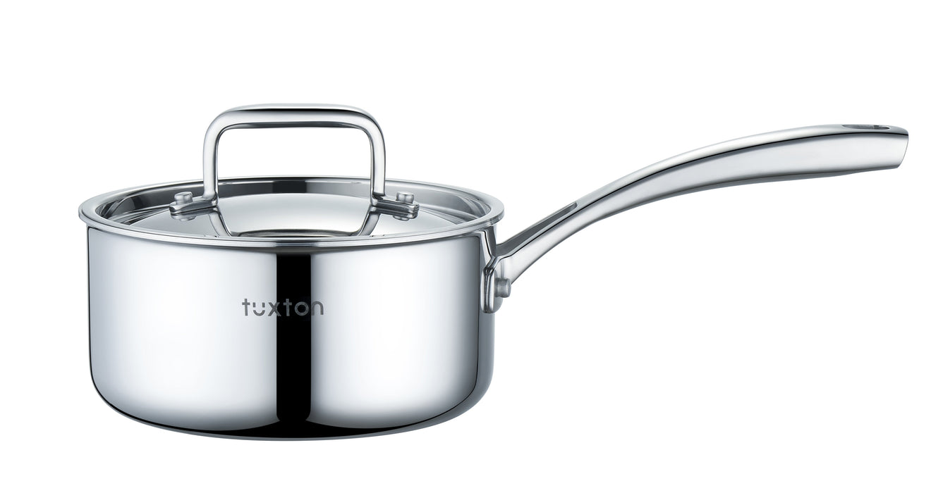 316 Series - 2.4QT Surgical Stainless Steel Triply Saucepan with BONUS GIFT: Silicone Mitt