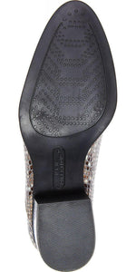 Womens Shoes - Low Heel Snakeskin Style / Beige Fredricka Booties /