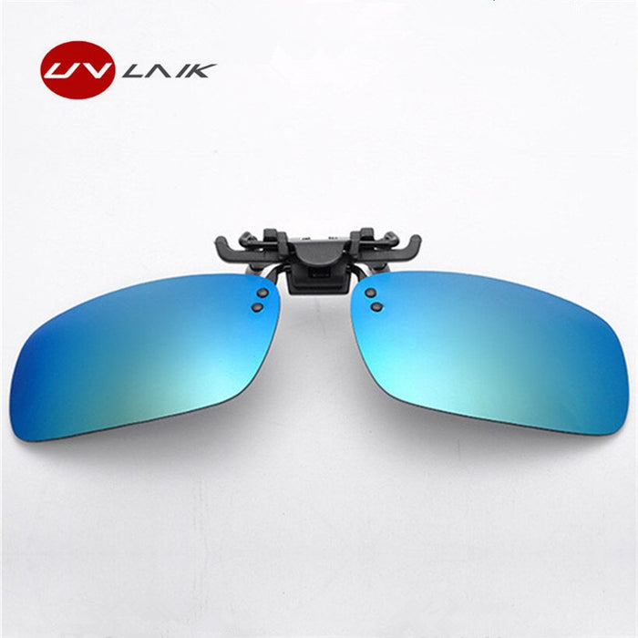 UVLAIK Mens Polarized Clip on Sunglasses Men Women Myopia Flip Up Sun Glasses Night Vision Driving Clip on Glasses