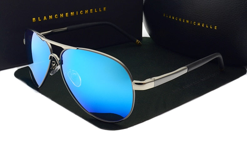 Blanche Michelle 2022 Vintage Pilot Sunglasses Men Polarized Sun Glasses Driving High Quality UV400 Sunglass okulary With Box