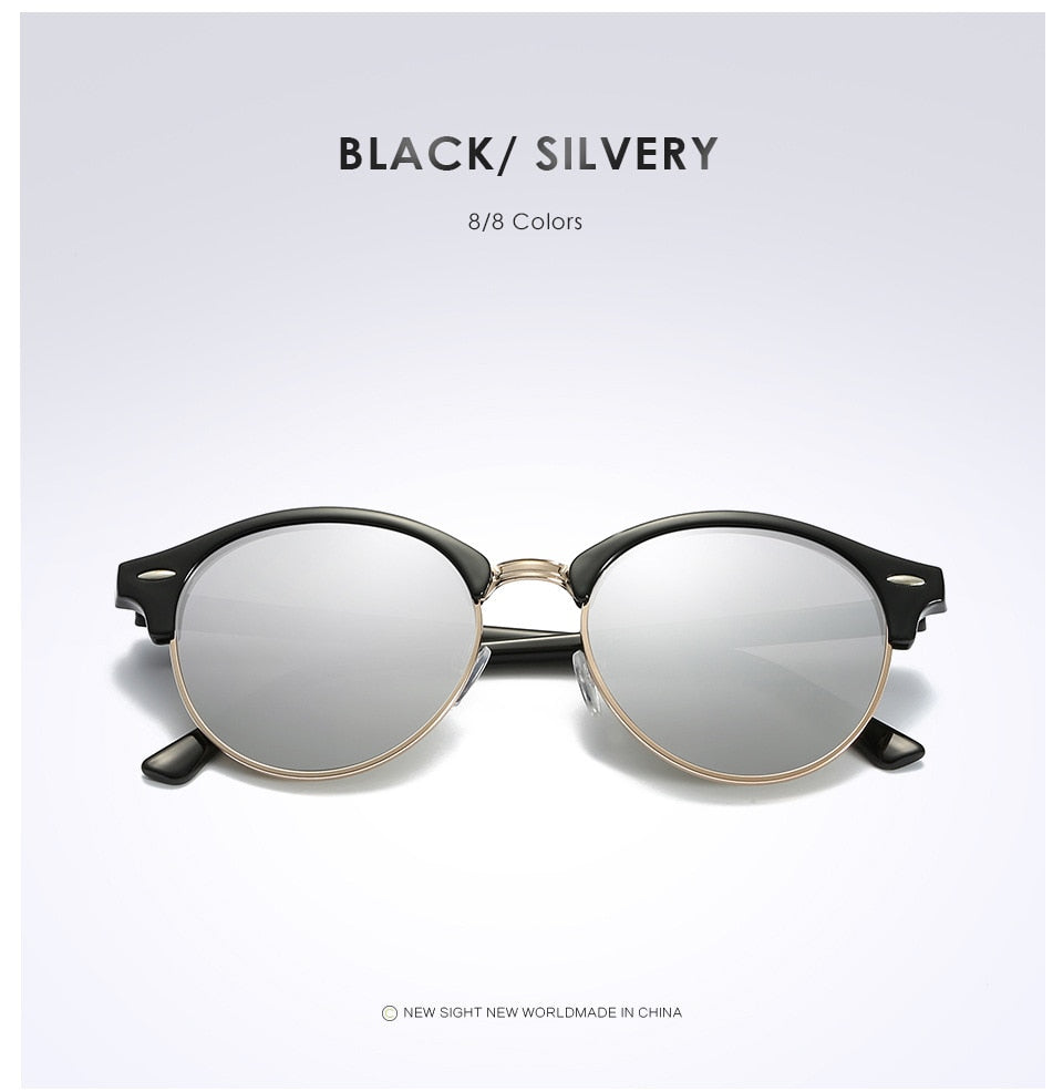 2020 Polarized Round Sunglasses Mens Womens Brand Designer Club Round Glasses Classic Sun glasses Driving Semi Rimless Eyewear